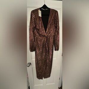 Gorgeouss metallic Ramy Brook gown, brand new with tags